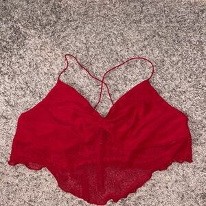 Garage Red Lace Crop Bralette
